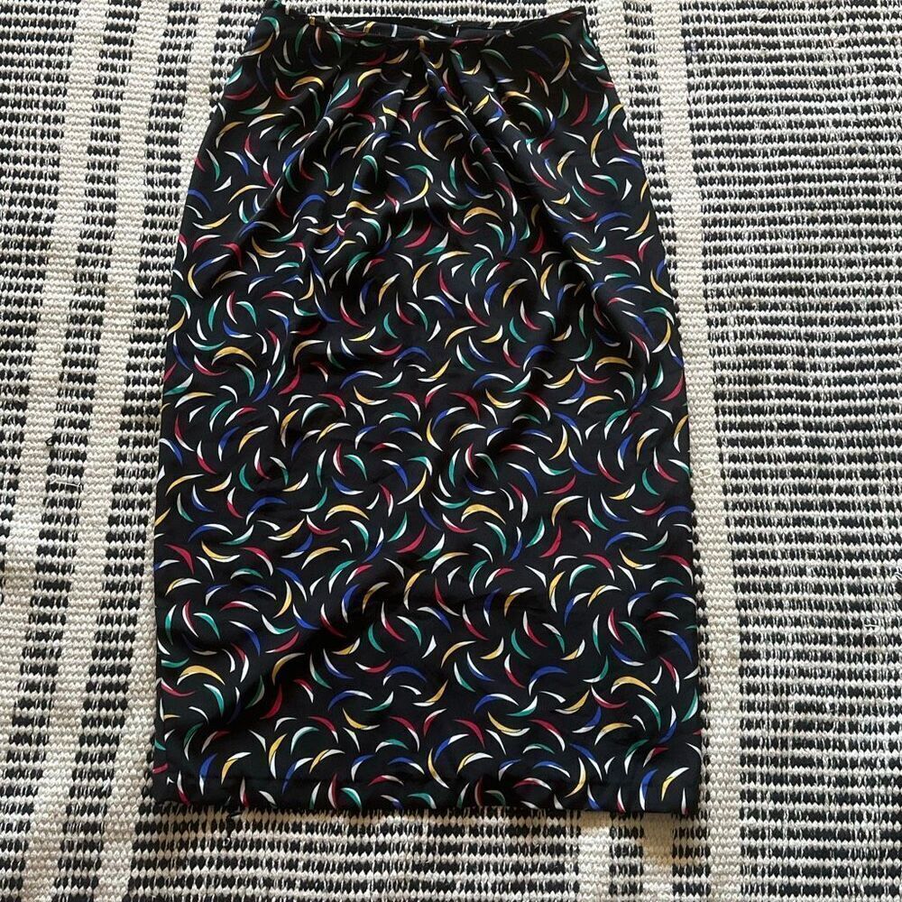 Esprit Size 5/6 Black multicolor Vintage 90s skirt